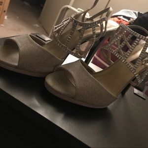 Size 11 silver heels.